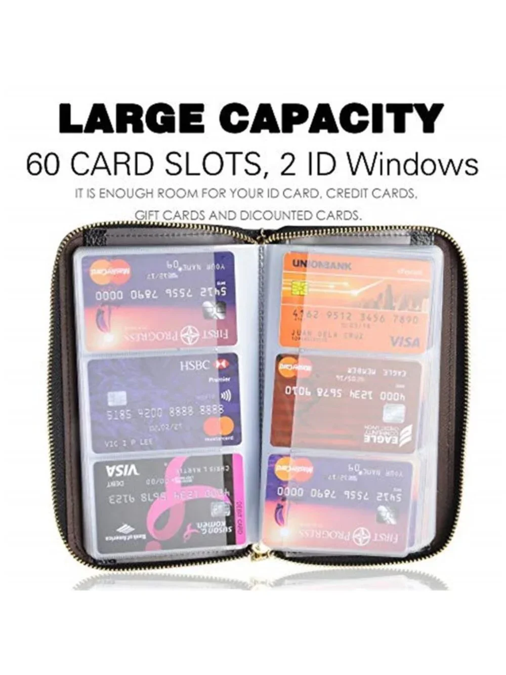 Women's Credit Card Holder Wallet Zipper Leather Case Purse RFID Blocking